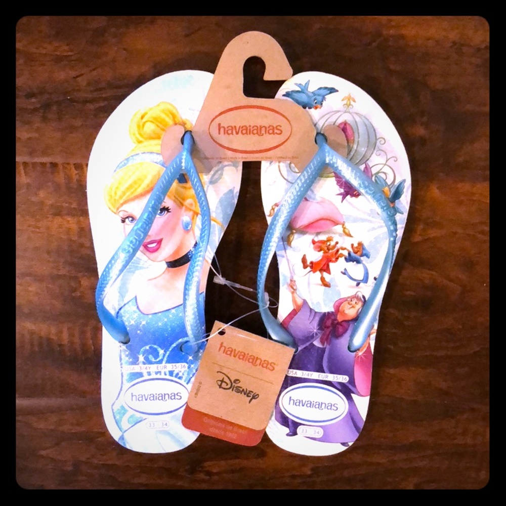 NEW Havaianas Disney Cinderella Girls 3/4Y